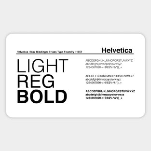 Helvetica Typography Font Graphic Design Sticker